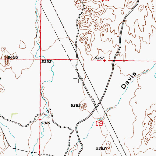 Topographic Map of Bridger Creek Airport, WY