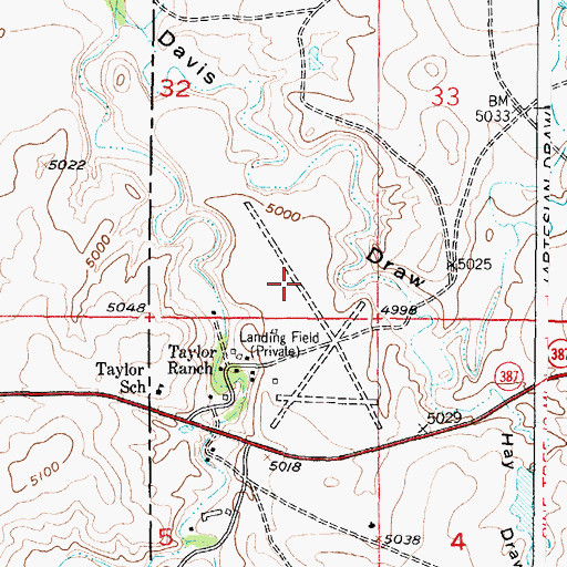 Topographic Map of Iberlin Ranch Number 2 Airport, WY