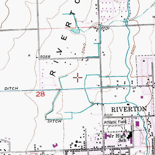 Topographic Map of Riverton Memorial Hospital Heliport, WY