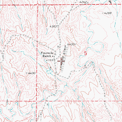 Topographic Map of Iberlin Strip, WY
