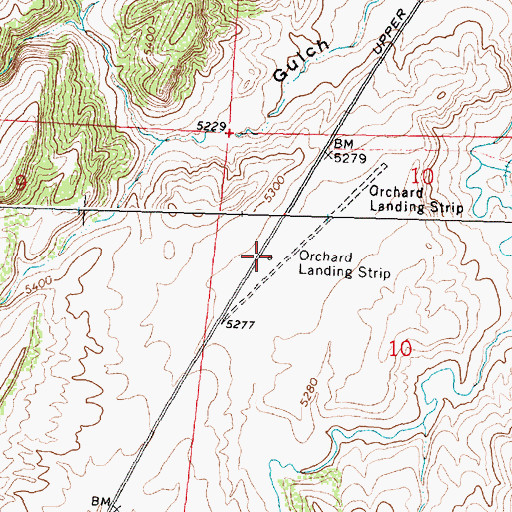 Topographic Map of Orchard Ranch Airport, WY