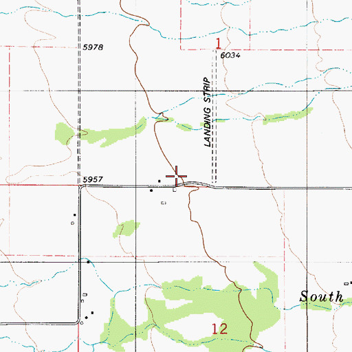 Topographic Map of Lone Pine Flying Ranch Airport, WY