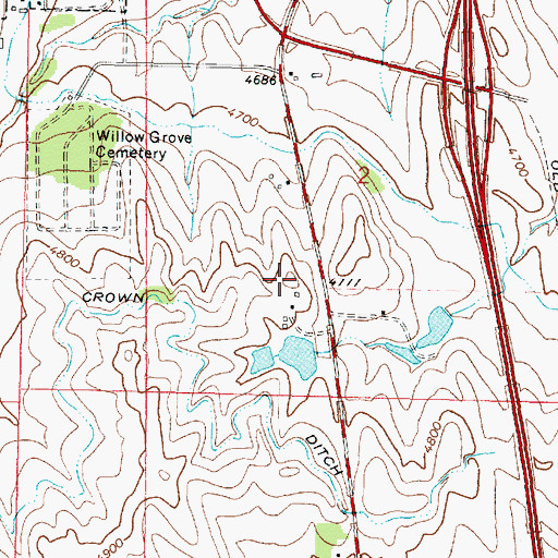 Topographic Map of KLGT-FM (Buffalo), WY