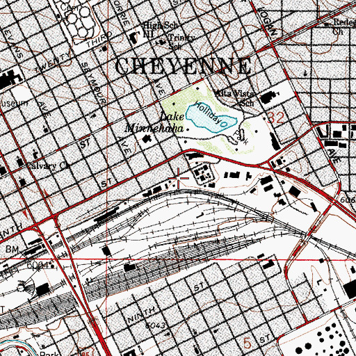 Topographic Map of KLEN-FM (Cheyenne), WY