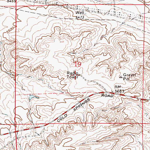 Topographic Map of KATH-FM (Douglas), WY