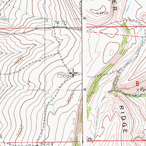 Topographic Map of KRGA-FM (Kemmerer), WY