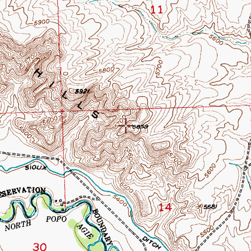 Topographic Map of KDLY-FM (Lander), WY