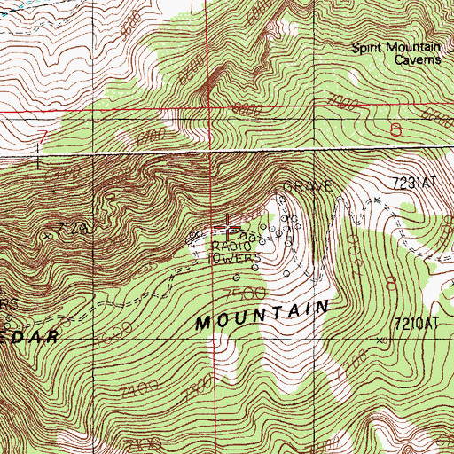 Topographic Map of KLZY-FM (Powell), WY