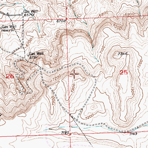 Topographic Map of KTAK-FM (Riverton), WY