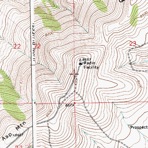 Topographic Map of KSIT-FM (Rock Springs), WY