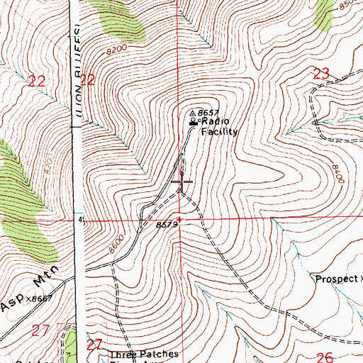 Topographic Map of KQSW-FM (Rock Springs), WY