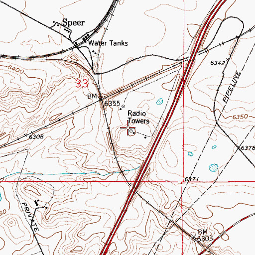 Topographic Map of KLWY-TV (Cheyenne), WY