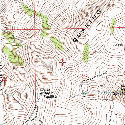 Topographic Map of KGWR-TV (Rock Springs), WY