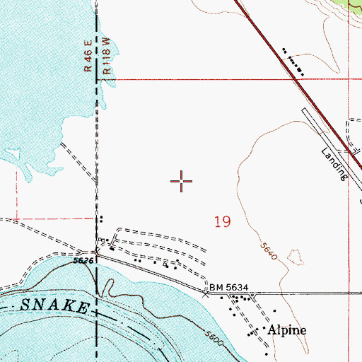 Topographic Map of Alpine Airport, WY