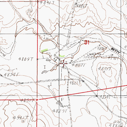 Topographic Map of Dilts Ranch Airport, WY
