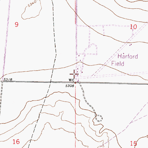 Topographic Map of Harford Field, WY