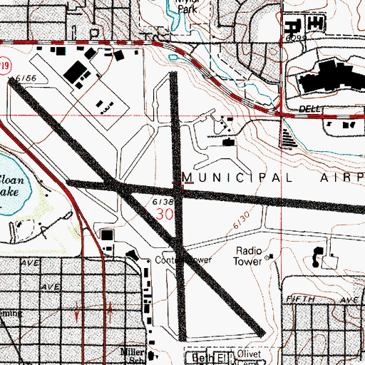 Topographic Map of Cheyenne Whiskey Heliport, WY