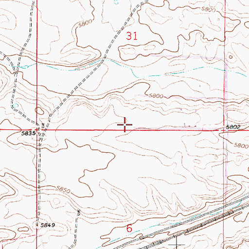 Topographic Map of Skyview Airpark, WY