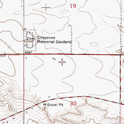 Topographic Map of Sloan Airport, WY