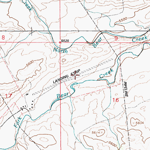 Topographic Map of Vowers Ranch Airport, WY