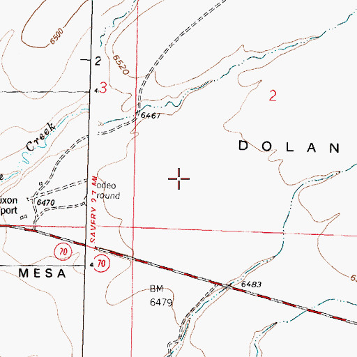 Topographic Map of Dixon Airport, WY