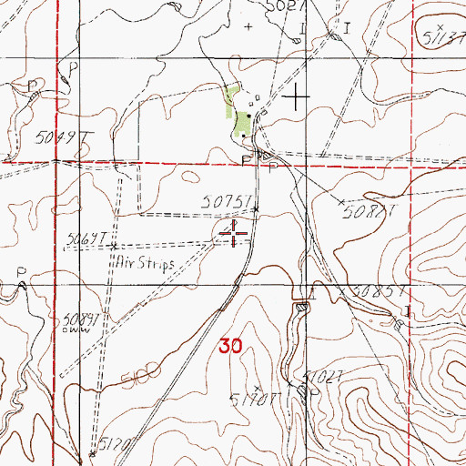 Topographic Map of Hardy Ranch Airport, WY