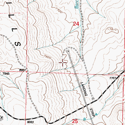 Topographic Map of A Bar A Ranch Airport, WY