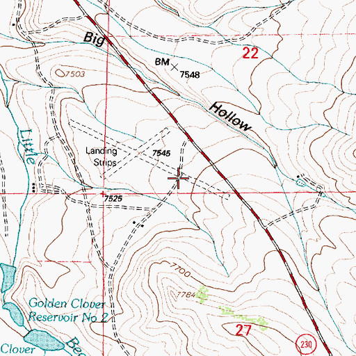 Topographic Map of Platt Ranch Airport (historical), WY
