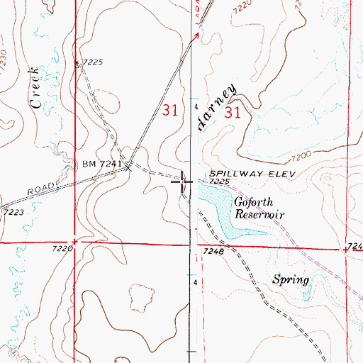 Topographic Map of Columbus Dam, WY