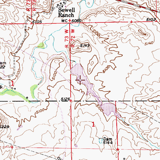 Topographic Map of Nichols Reservoir Number 2, WY