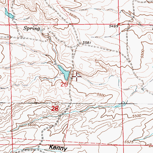 Topographic Map of Center Realty Reservoir Number 1, WY