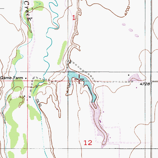 Topographic Map of O Bar O Number 3 Reservoir, WY