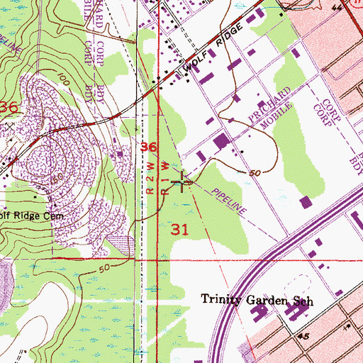 Topographic Map of NEW-AM (Mobile), AL