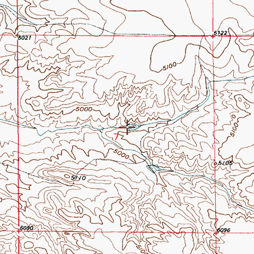 Topographic Map of Hal Number 2 Reservoir, WY