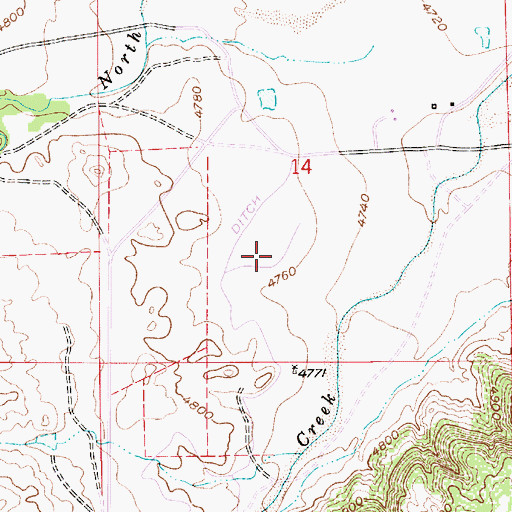 Topographic Map of Black Reservoir Number 2, WY