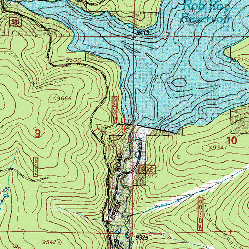 Topographic Map of Rob Roy Dam, WY