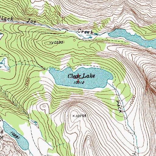 Topographic Map of Clear Lake Reservoir, WY