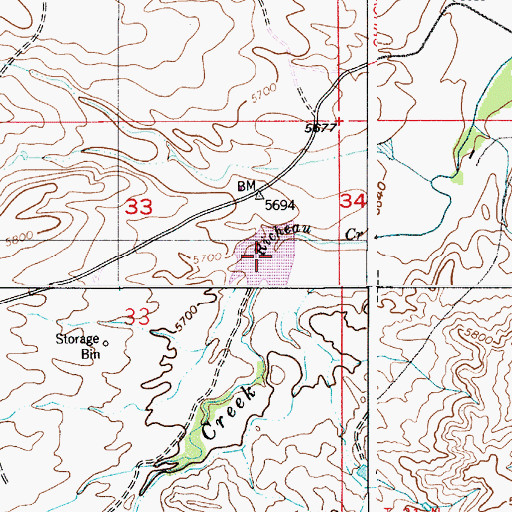 Topographic Map of Richard Reservoir Number 1, WY