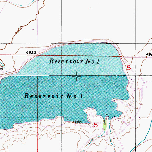 Topographic Map of Wheatland Number 1 Dam, WY
