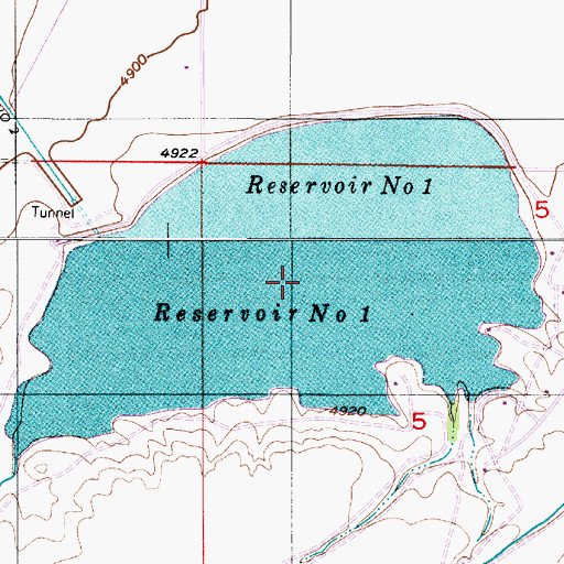 Topographic Map of Reservoir Number One, WY