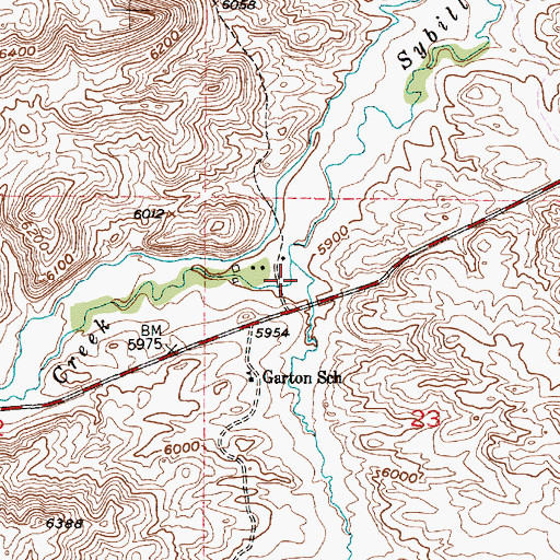 Topographic Map of North Sybille Creek, WY