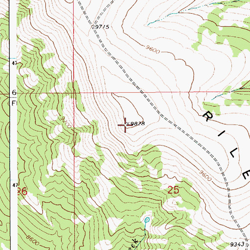 Topographic Map of Riley Ridge, WY