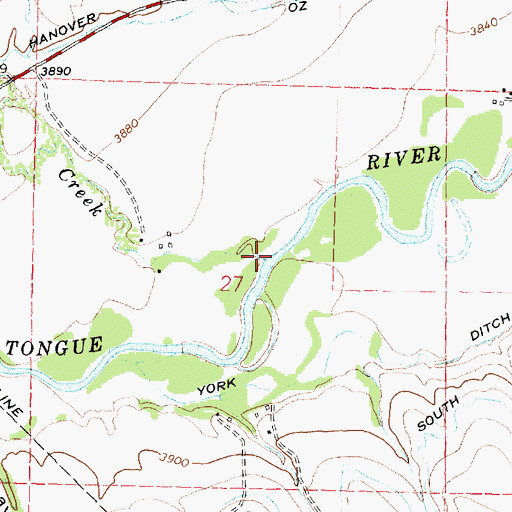 Topographic Map of Columbus Creek, WY