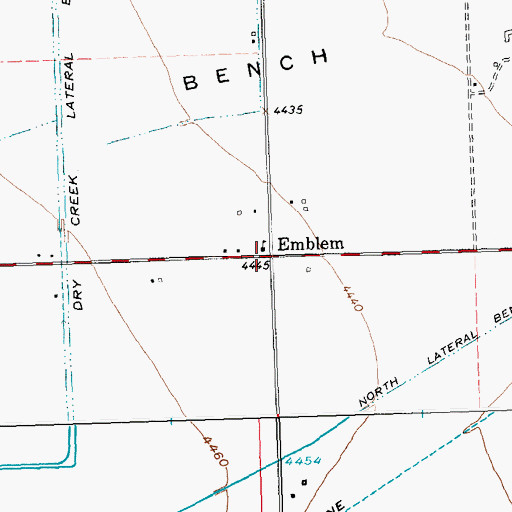 Topographic Map of Emblem, WY