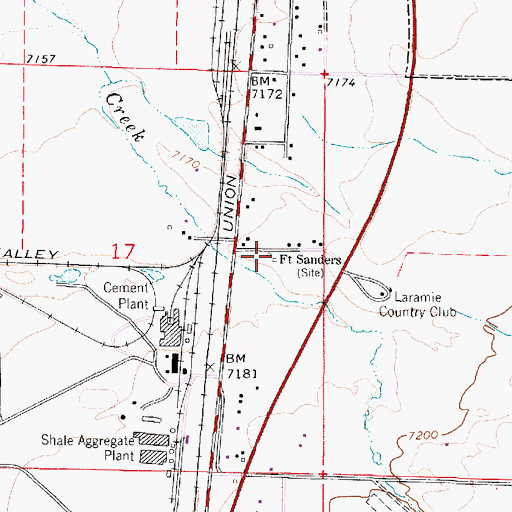 Topographic Map of Fort Sanders (historical), WY