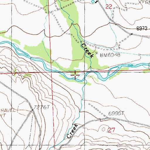 Topographic Map of Four Bear Creek, WY