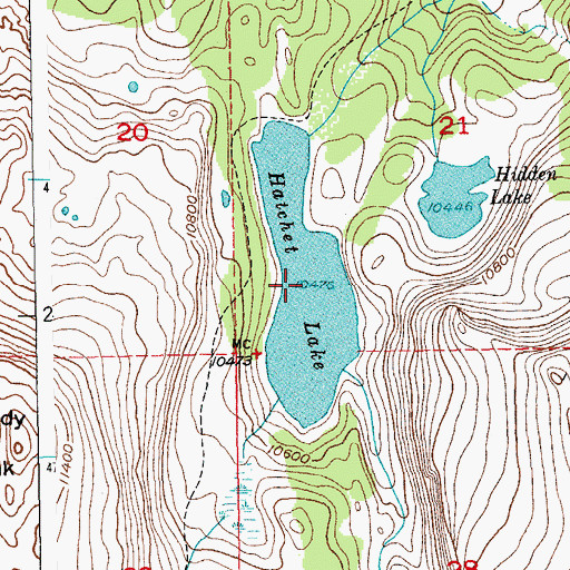 Topographic Map of Hatchet Lake, WY