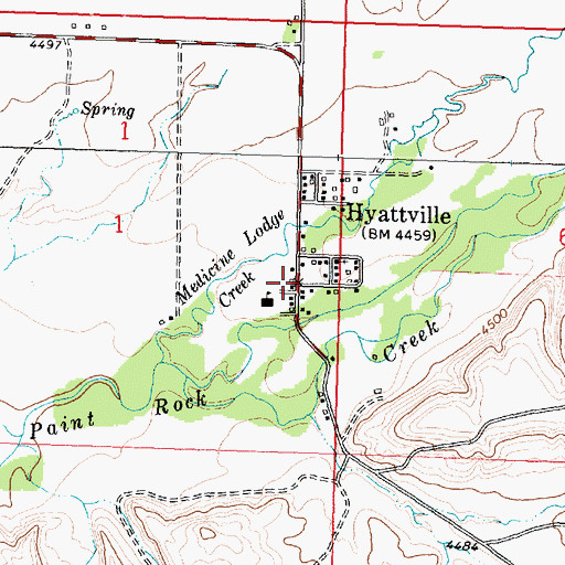 Topographic Map of Hyattville, WY