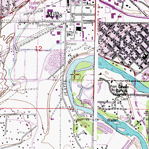 Topographic Map of Izaak Walton Park, WY