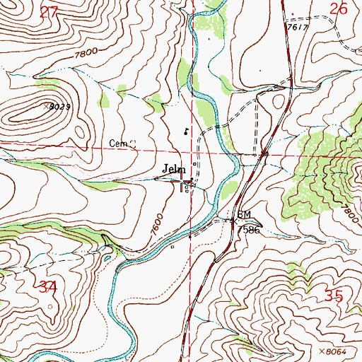 Topographic Map of Jelm, WY